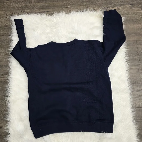 J.crew Le Ski Oui Oui Navy Blue Sweatshirt Sweater Top Size Large - Picture 3 of 4